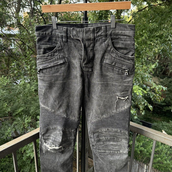 Balmain AW10 Decarnin Distressed Biker Moto Jeans Japan