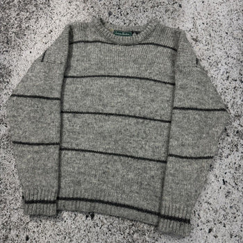 1980s LIGHT GREY WOOL KNIT SWEATER