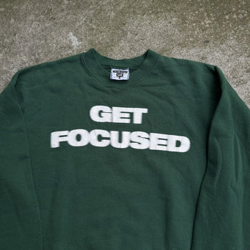 1990s GET FOCUSED BLURRY PRINT CREWNECK SWEATSHIRT