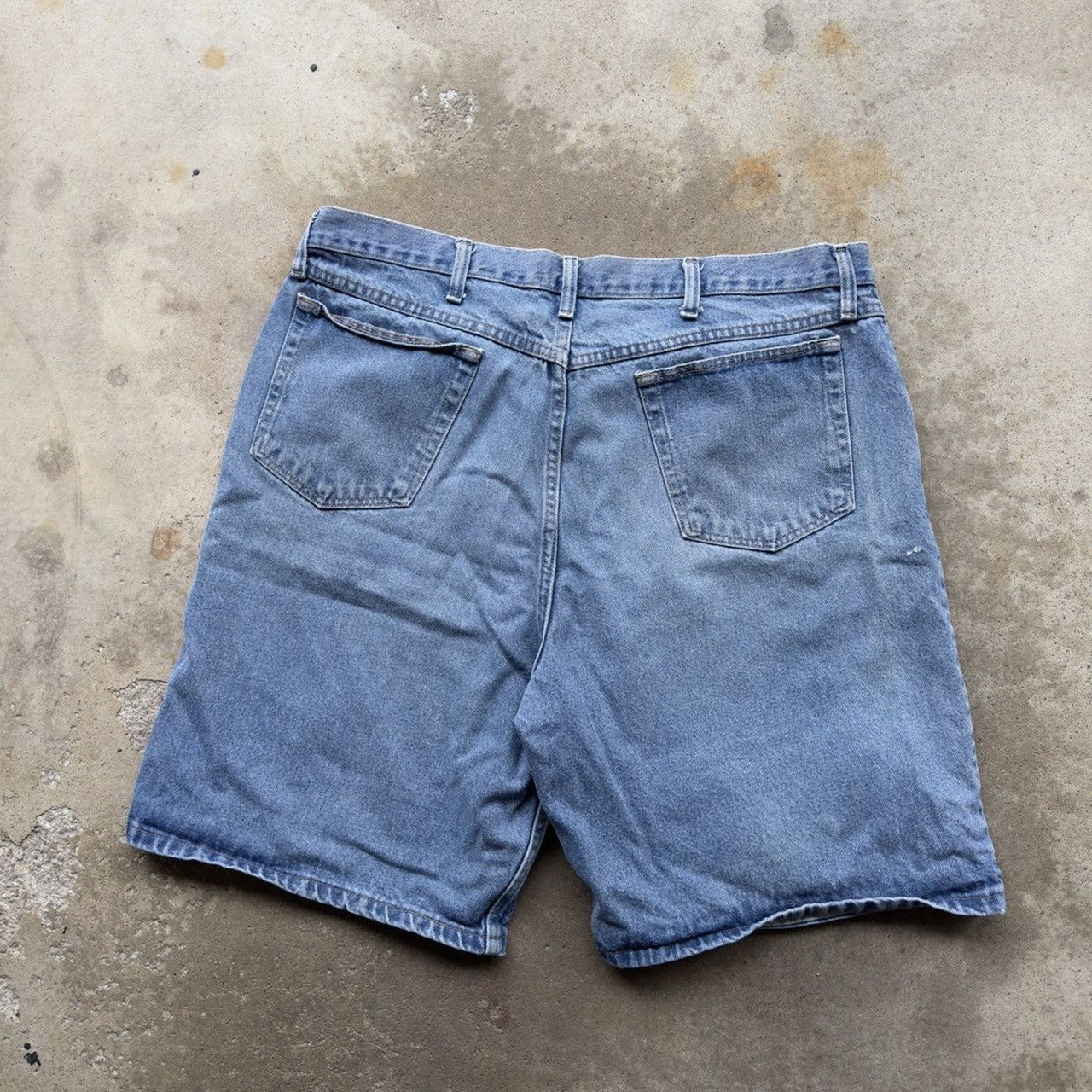 2000S WRANGLER BAGGY FADED DENIM JEAN SHORTS JORTS