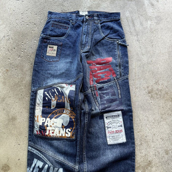 1990S/2000S Y2K PACO JEANS BAGGY PATCH DENIM SKATER JEANS