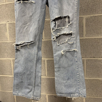 1990s Levi’s Thrashed Faded Distressed Flare Jeans