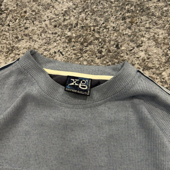 Camiseta de manga larga de algodón grueso acanalado con rayas Y2K de los años 2000