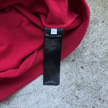 BALENCIAGA OVERSIZED RED GAFFER LOGO HOODIE