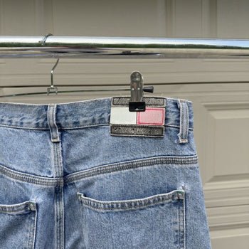 1990s/2000s Tommy Jeans Thrashed Faded Distressed Work Jeans