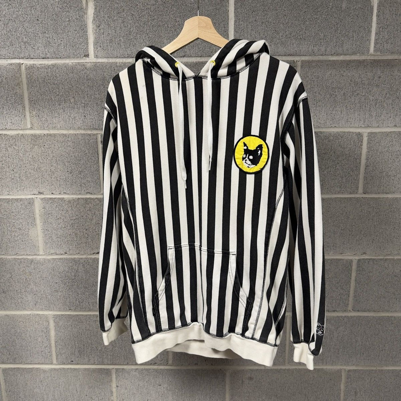 2014 Kill Cat Flog Gnaw Striped Hoodie Black White
