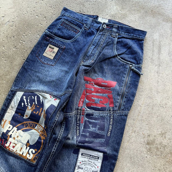 1990S/2000S Y2K PACO JEANS BAGGY PATCH DENIM SKATER JEANS