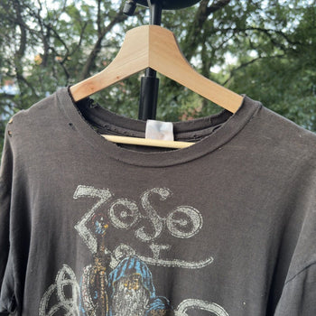 1980s Led Zeppelin Zoso Thrashed Band Tee