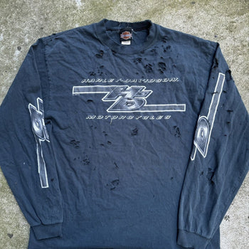 2000S FADED THRASHED DISTRESSED HARLEY DAVIDSON LONGSLEEVE