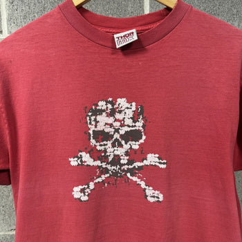 2000s Thrashed Faded Red Skull Skate Tee
