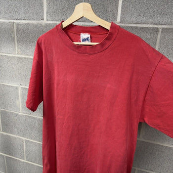1990s Sun Faded Thrashed Red Blank Tee