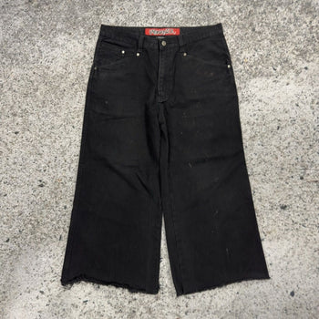 Pantalones cortos largos negros estilo skater Bonanza Y2K de los años 90