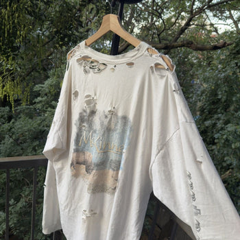 2000s Harley Davidson Thrashed Skull Flame Longsleeve Tee