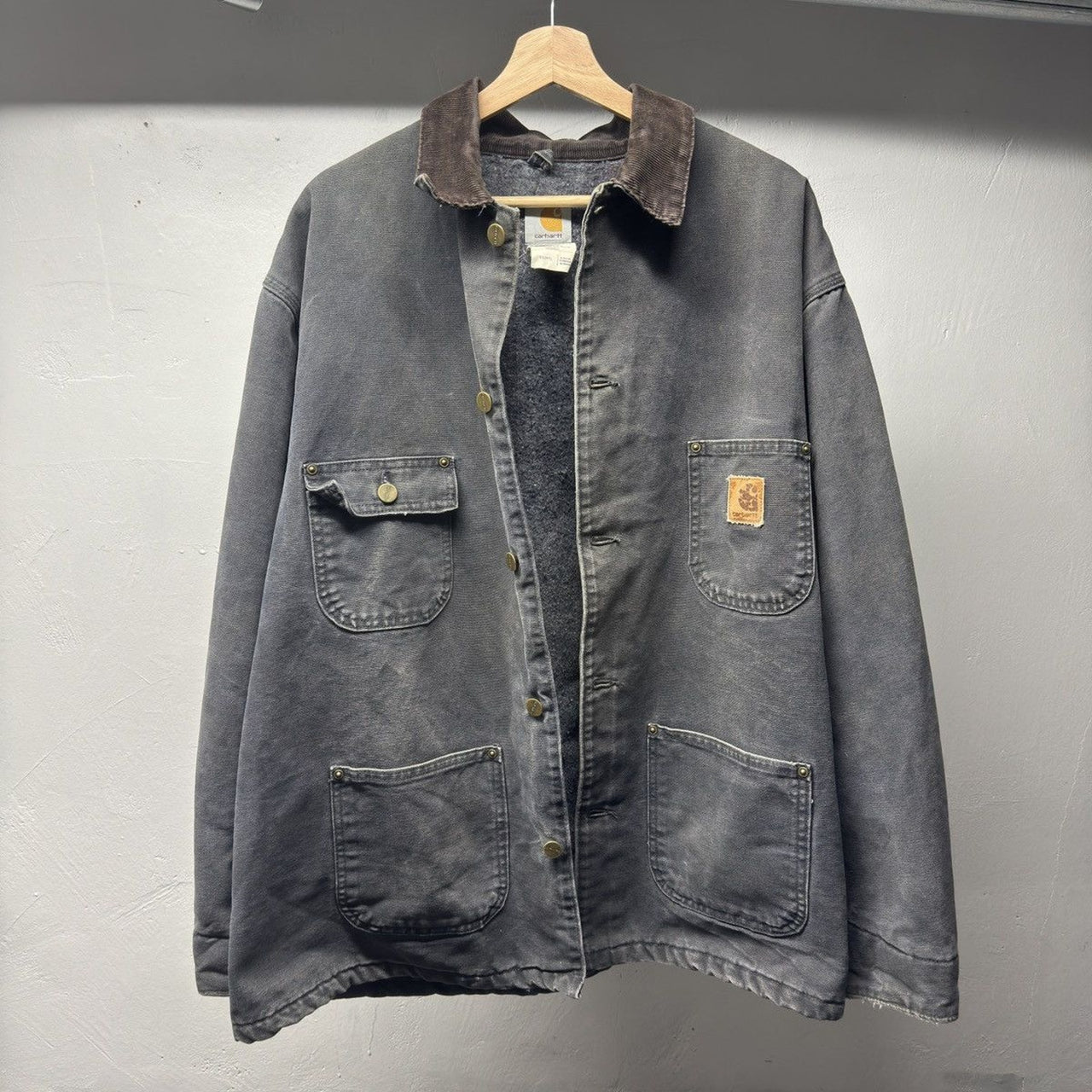 1990s Carhartt C02PTL Chore Coat Jacket Faded Distressed