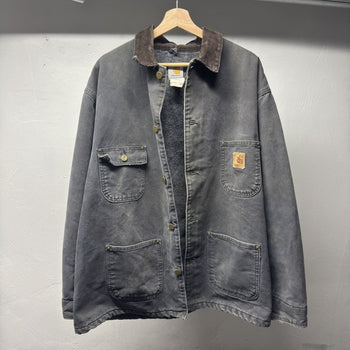 1990s Carhartt C02PTL Chore Coat Jacket Faded Distressed