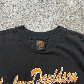 Camiseta de motocicletas Fatboy descoloridas de Harley Davidson de los años 90