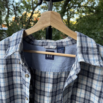 1990s Gap Faded Plaid Flannel Shirt