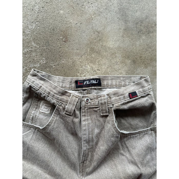 2000S FUBU BAGGY TAN DENIM CARGO SKATER JEANS