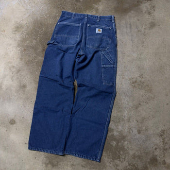 1990s CARHARTT FADED LINED DENIM CARPENTER JEANS