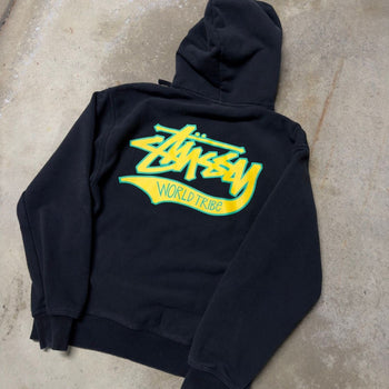 STUSSY WORLD TRIBE BLACK HOODIE