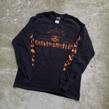 2000s HARLEY DAVIDSON SKULL LOGO FLAME LONGSLEEVE TEE