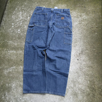 2000S CARHARTT BAGGY FADED DENIM DOUBLE KNEE JEANS