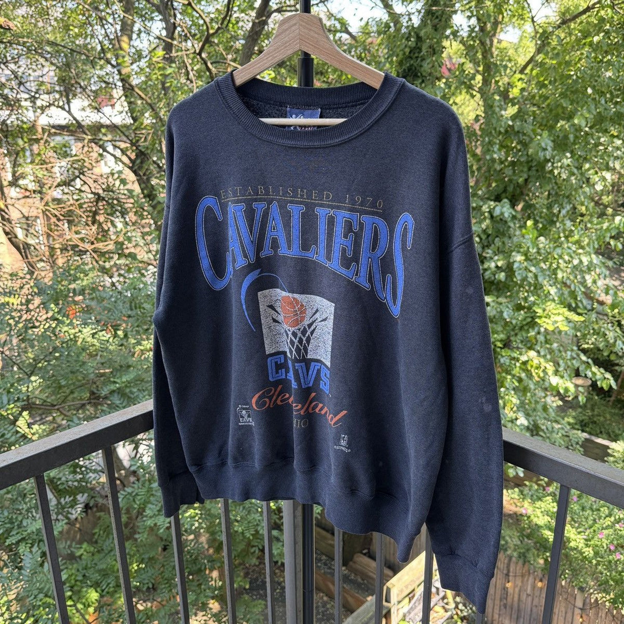 1990s Thrashed Faded Cleveland Cavs NBA Sweatshirt
