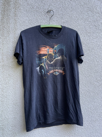 1980S HARLEY DAVIDSON 3D EMBLEM TRUCKIN TOGETHER TEE