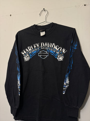 2000S HARLEY DAVIDSON DICE CLOWN FLAME LONGSLEEVE TEE