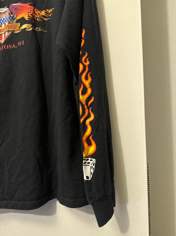 2000S HARLEY DAVIDSON DICE FLAME LONGSLEEVE TEE