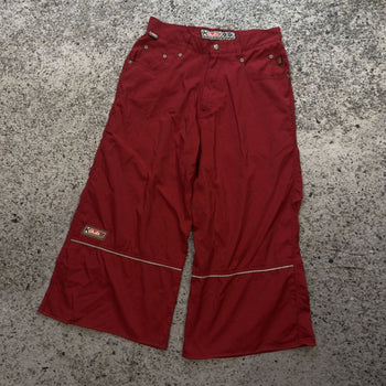 1990年代 Kikwear Kdub ナイロン レイブ バギー ワイドレッグ パンツ