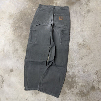 2000s Carhartt Baggy Faded Moss Green Carpenter Pants