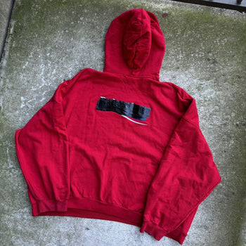 BALENCIAGA OVERSIZED RED GAFFER LOGO HOODIE