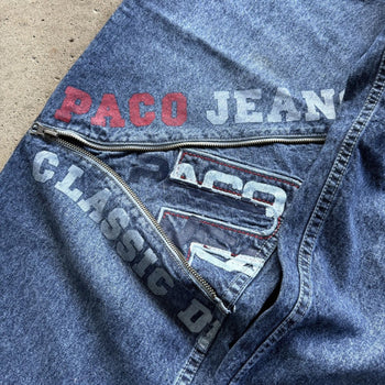 1990S/2000S Y2K PACO JEANS BAGGY ZIPPER DENIM SKATER JEANS