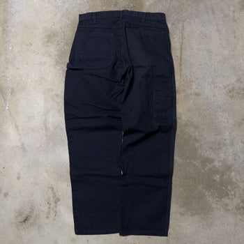 Pantalones de carpintero holgados de lona negra Dickies de los años 2000
