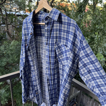1990s Faded Plaid Flannel Shirt