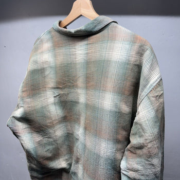 2000s Faded Quilted Plaid Grunge Flannel Jacket Shirt