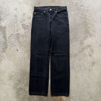 1990s LEVI'S 505 BLACK STRAIGHT DENIM JEANS