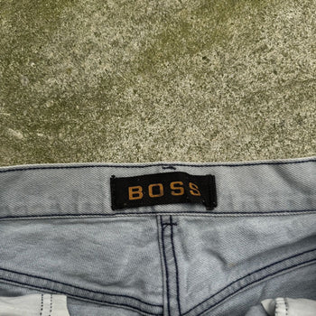 1990S/2000S Y2K BOSS BAGGY FADED THRASHED DENIM JEAN SHORTS