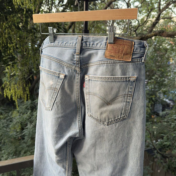 1990s Levi's 501xx Thrashed Repaired Cropped Jeans - Made in USA