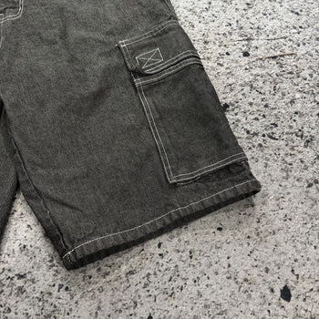 Shorts vaqueros skater cargo de pierna ancha y holgados, estilo Y2K, de los años 90