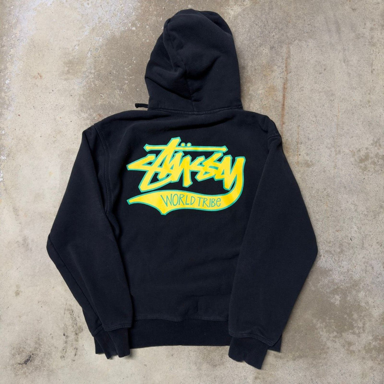 STUSSY WORLD TRIBE BLACK HOODIE