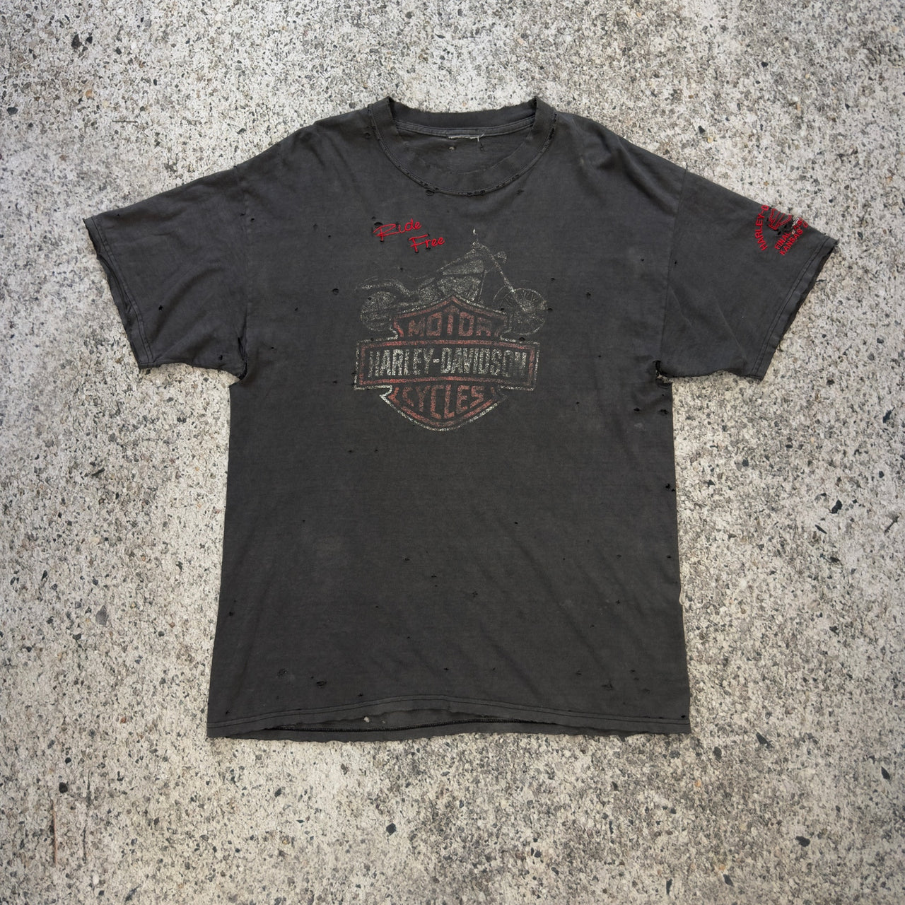 1990s Harley Davidson Thrashed Faded Washed Tee