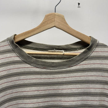Vintage 1990s Striped Green Faded Distressed Tee