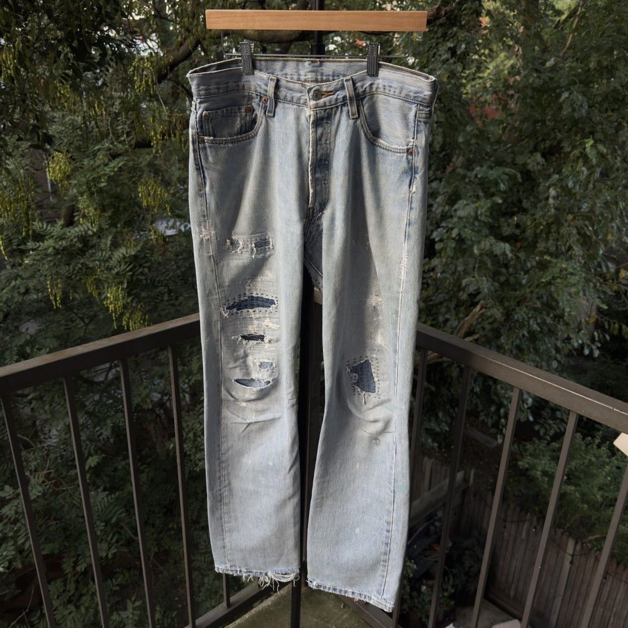 2000s Levi's 501xx Thrashed Faded Repaired Jeans