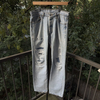 2000s Levi's 501xx Thrashed Faded Repaired Jeans