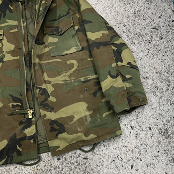 1980S FADED HEAVYWEIGHT LINED OVERSIZED CAMO JACKET