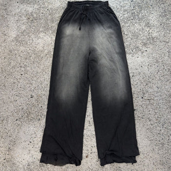 Vetements SS23 Runway Washed Black Double Layer Baggy Wide Leg Sweatpants