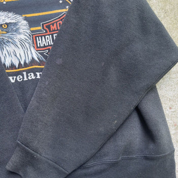 1990S HARLEY DAVIDSON UNIVERSITY CLEVELAND OHIO FADED CREWNECK