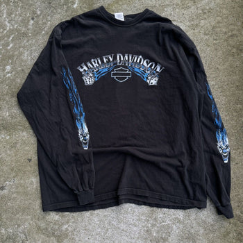 2000S HARLEY DAVIDSON DICE FLAMES CLOWN LONGSLEEVE